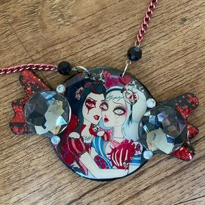 Creepy Snow White & Alice in Wonderland necklace